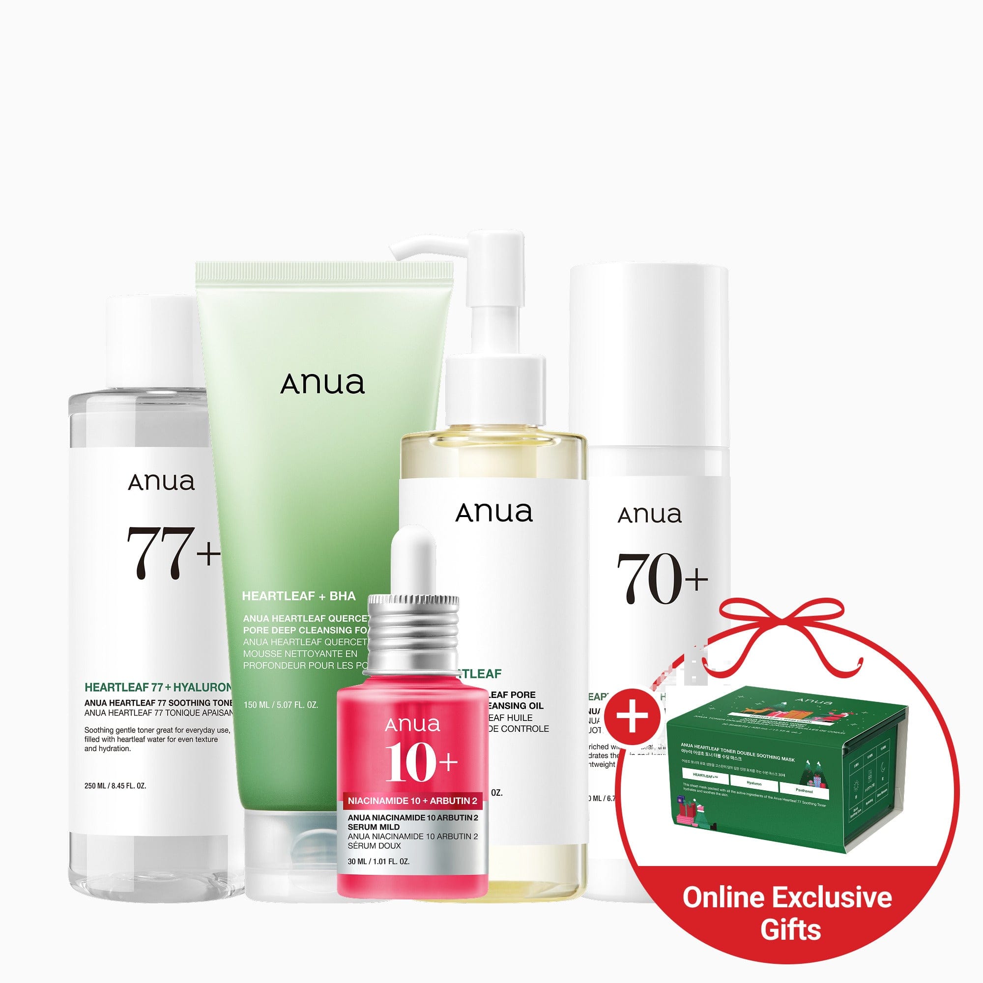 Anua US Bundle 5-step Korean Skincare Set + Special Gift (30 Sheet Masks)