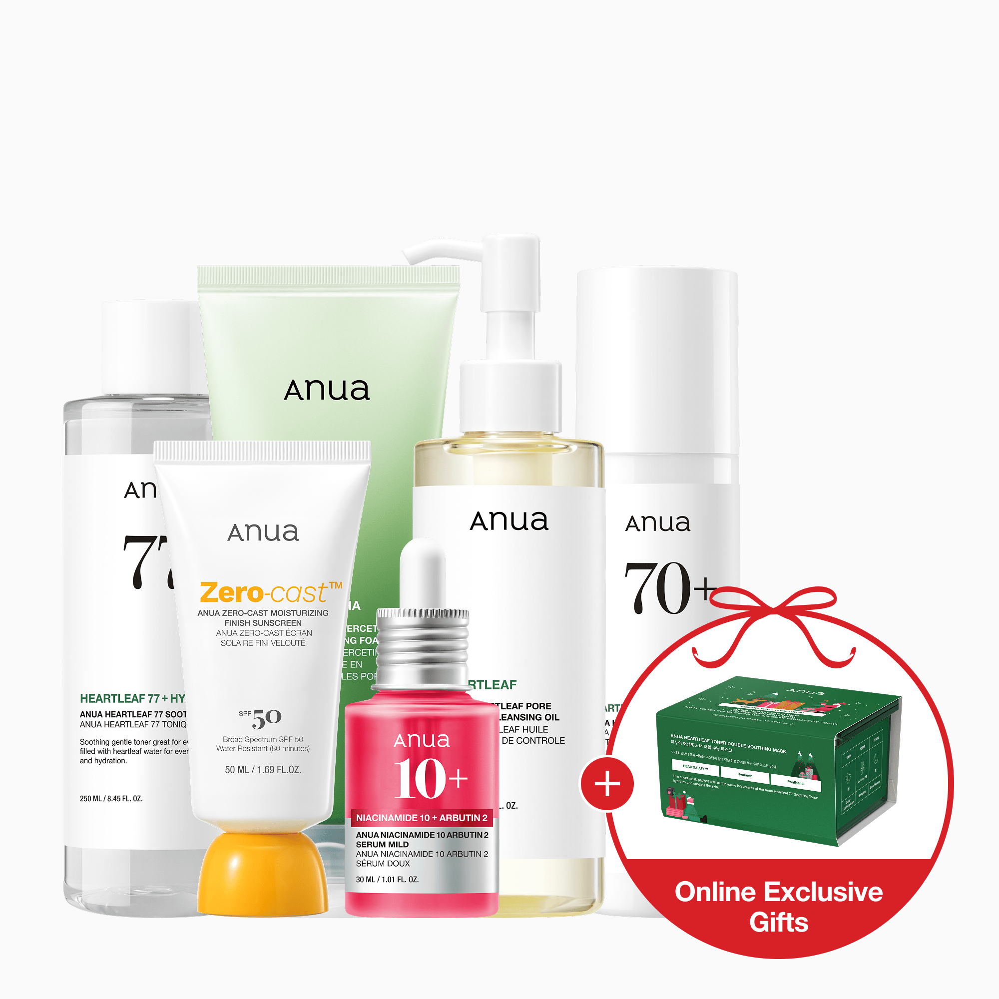 Anua US Bundle 5-step Korean Skincare Set with SPF 5-step Korean Skincare Set with SPF +Special Gift (30 Sheet Masks)