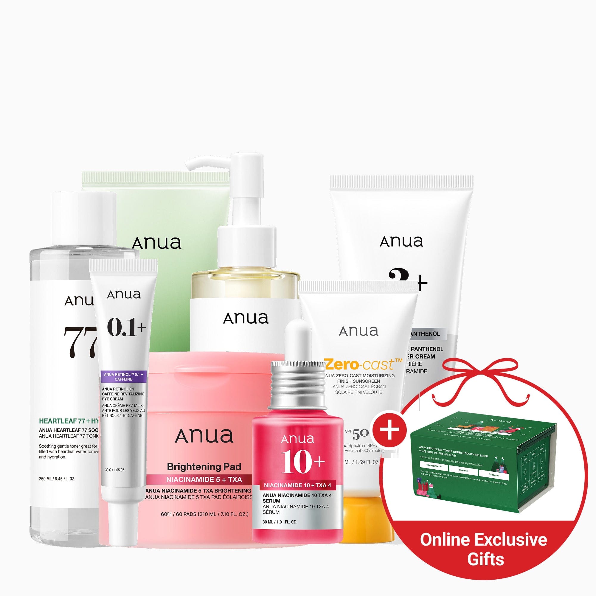 Anua US Bundle 7 day Ultimate Glass Glow Set + Special Gift (30 Sheet Masks)