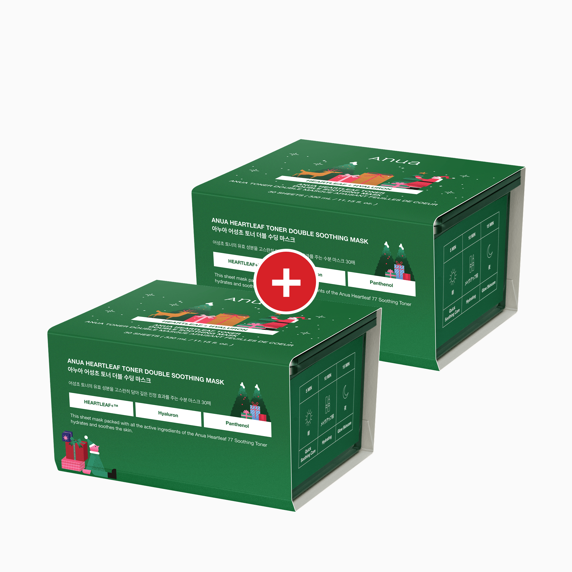 Anua US Bundle BOGO Heartleaf Toner Double Soothing Mask 30 + 30 BOGO Heartleaf Toner Double Soothing Mask 30+30
