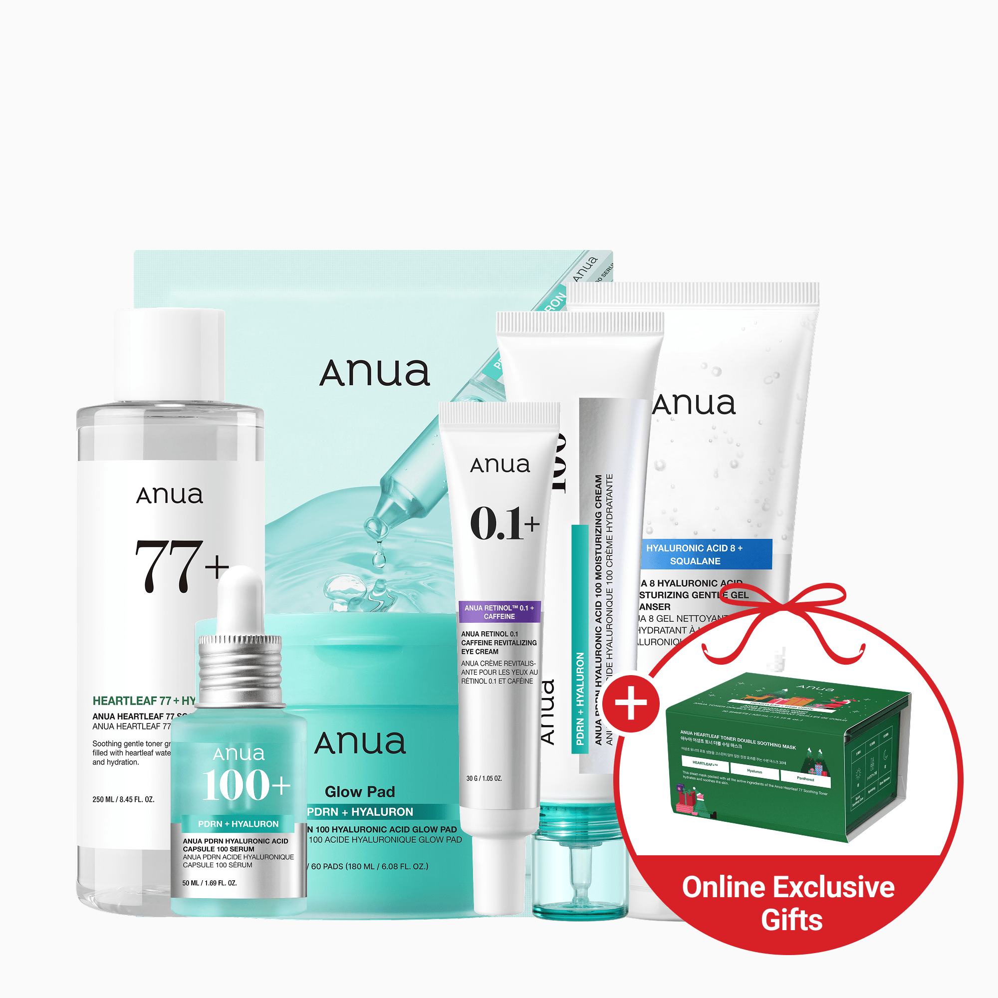 Anua US Bundle PDRN Deep Hydrating Routine Set + Eye cream PDRN Deep Hydrating Routine Set + Special Gift (30 Sheet Masks)