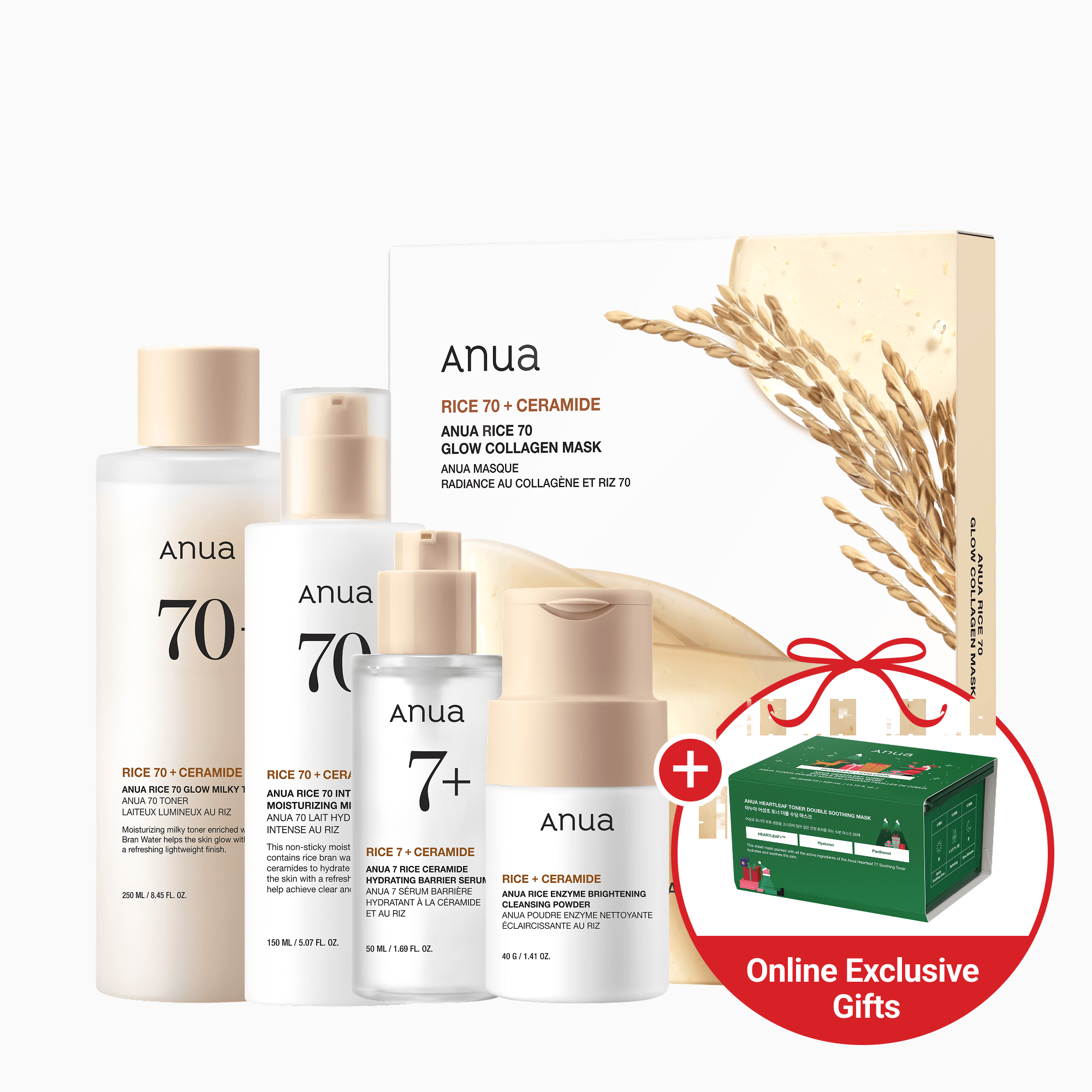 Anua US Bundle Rice Nourishing Full Set for Dry Skin + Special Gift Rice Nourishing Full Set for Dry Skin + Special Gift (30 Sheet Masks)