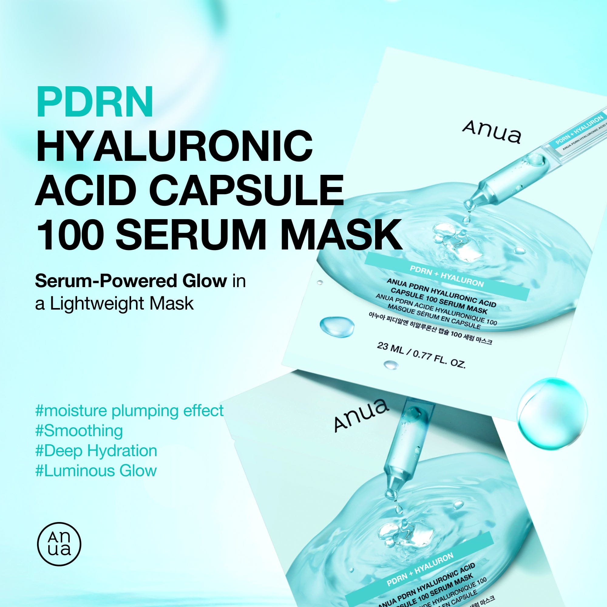 Anua US Sheet Mask PDRN Hyaluronic Acid Capsule 100 Serum Mask