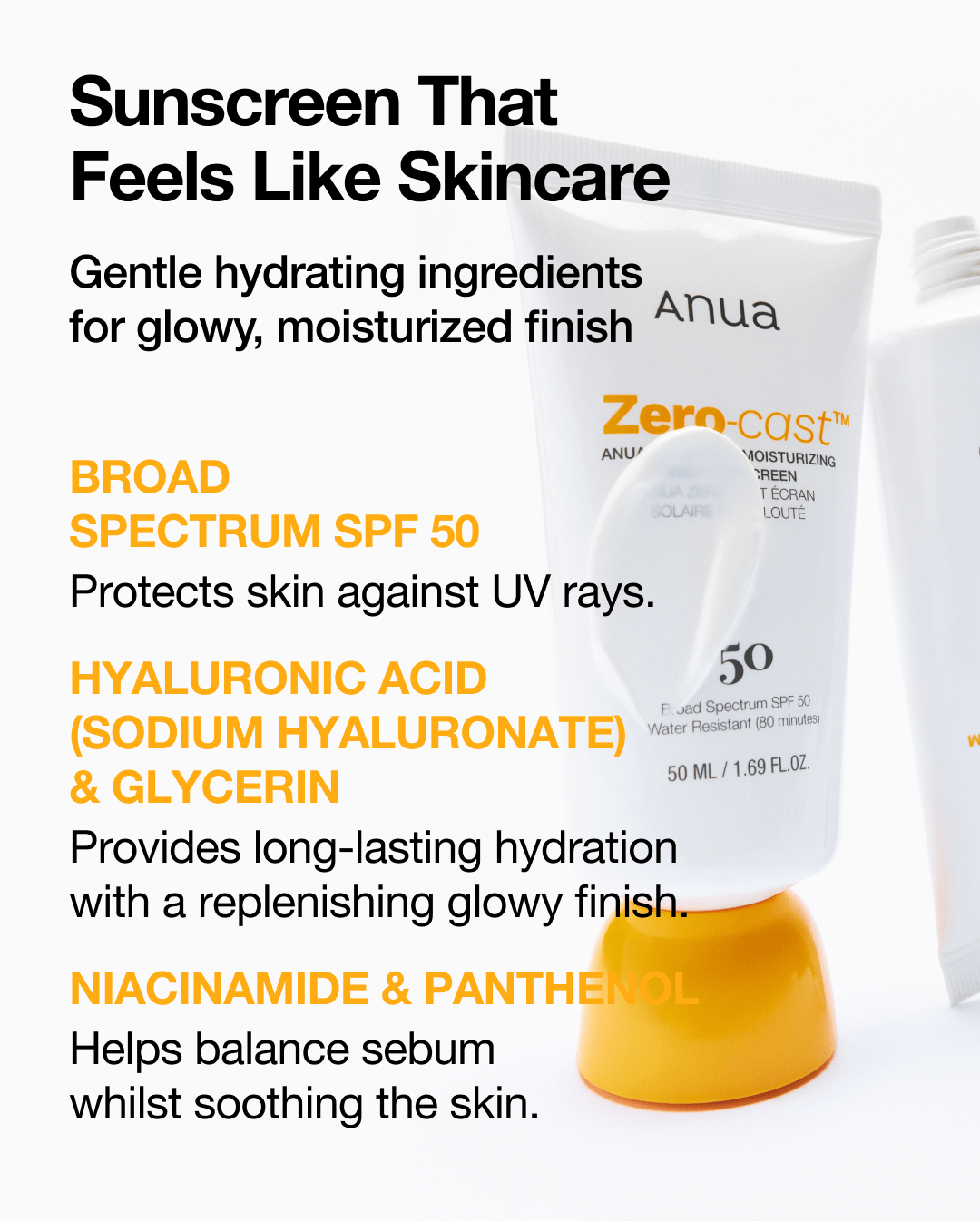 Anua US Sun Care 50 ml Zero-cast Moisturizing Finish Sunscreen