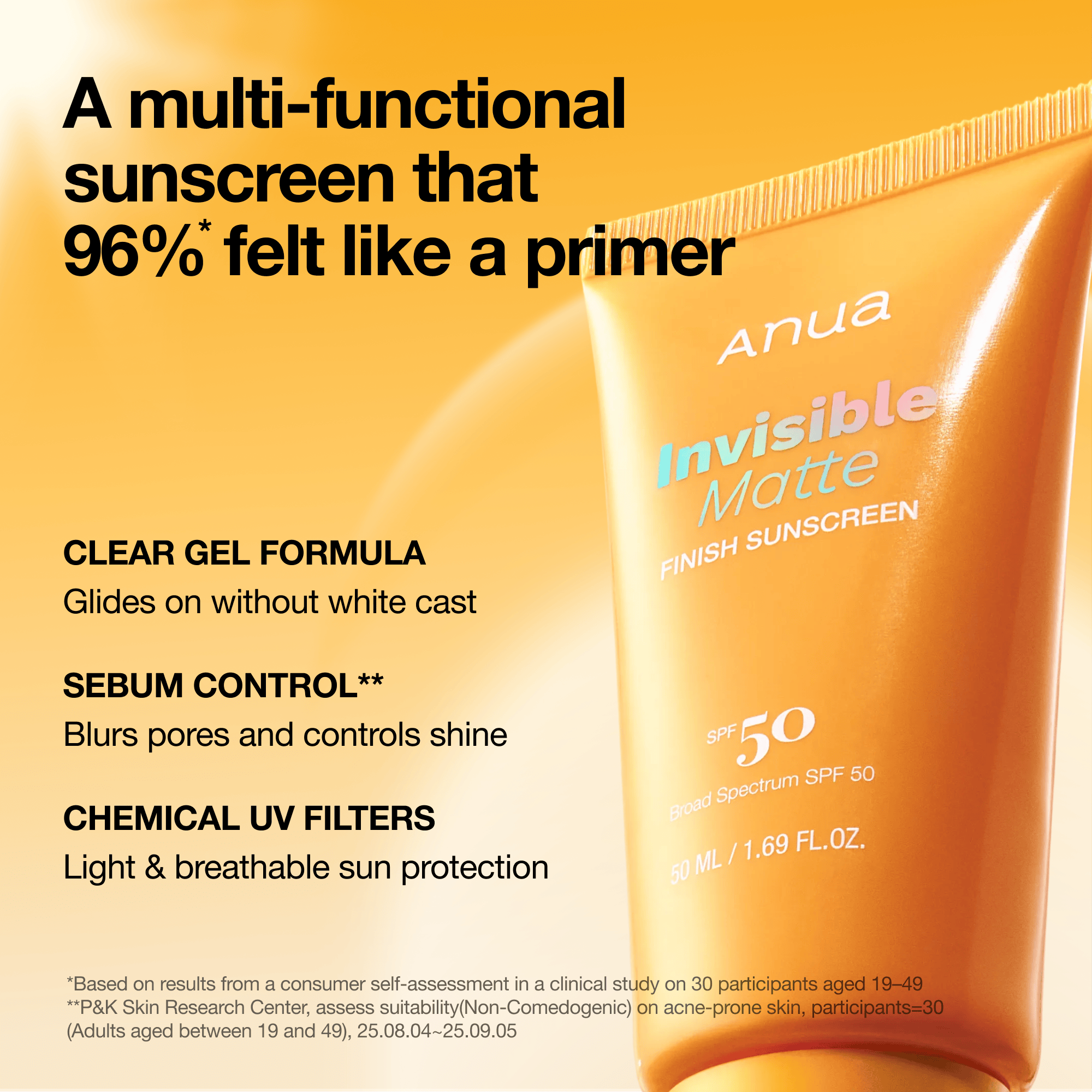 Anua US Sunscreen Invisible Matte Finish Sunscreen