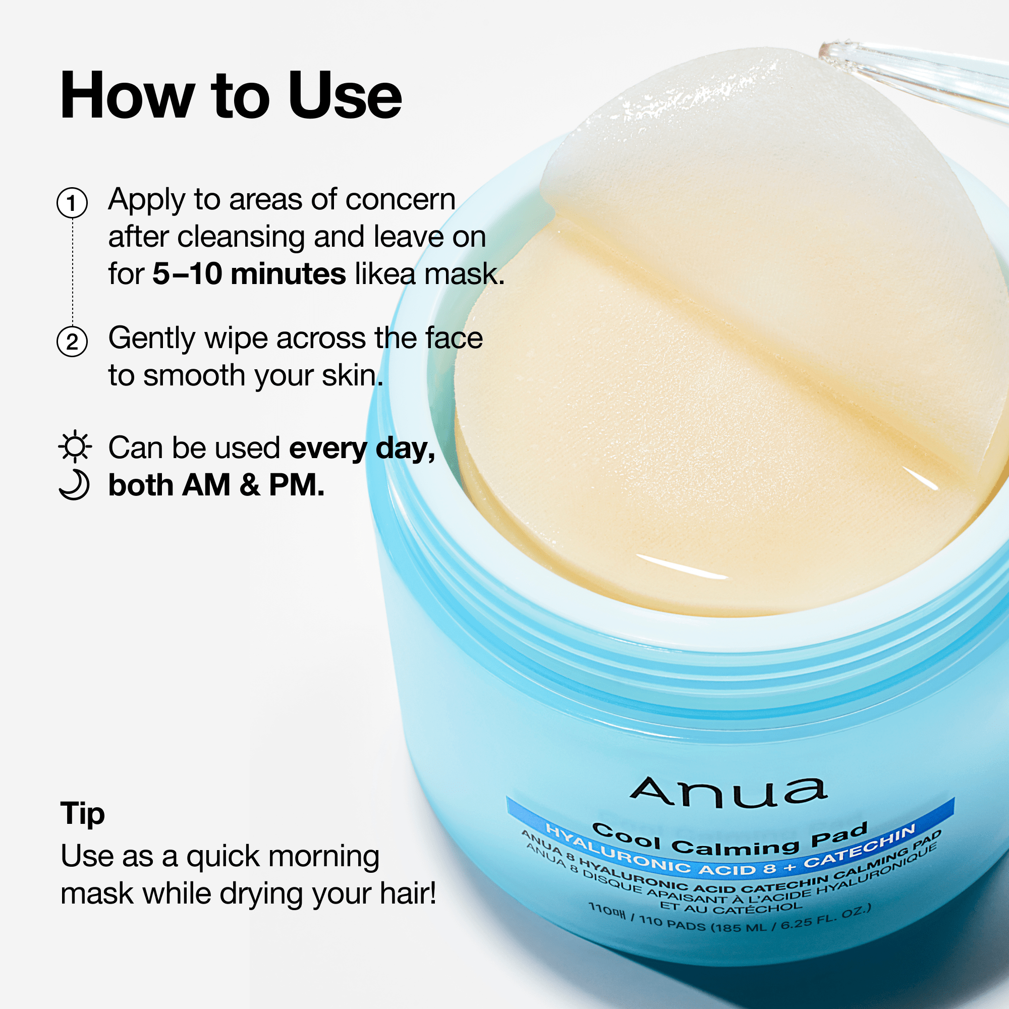 Anua US Toner 110 ea 8 Hyaluronic Acid Catechin Calming Pad