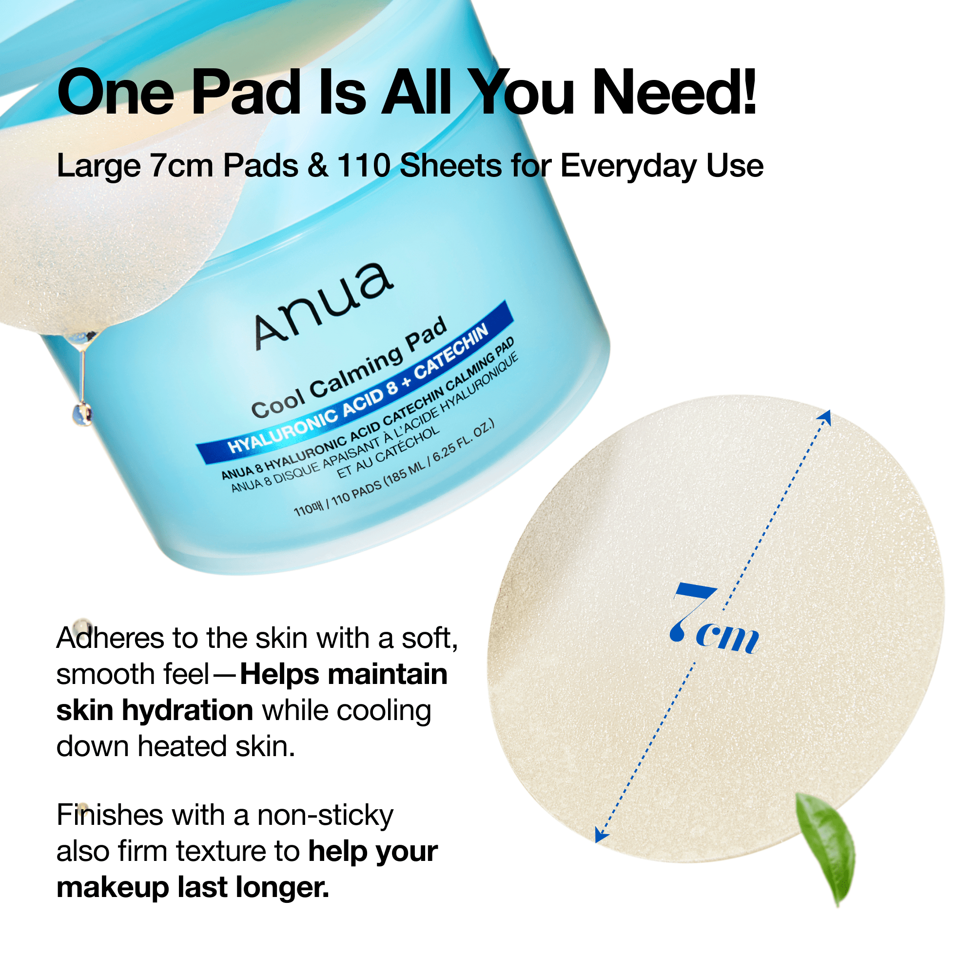 Anua US Toner 110 ea 8 Hyaluronic Acid Catechin Calming Pad