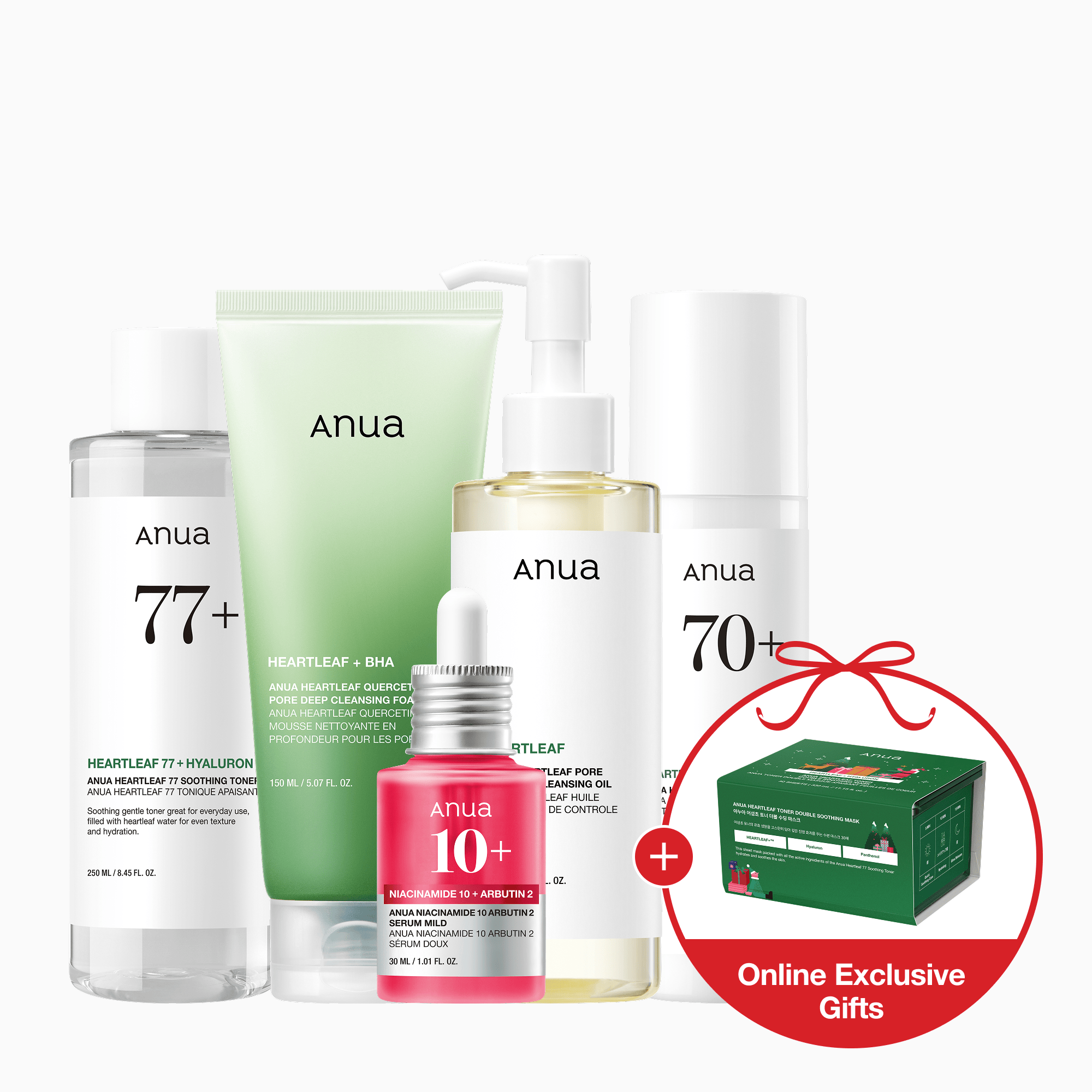 Anua Global Bundle 5-step Korean Skincare Set 5-step Korean Skincare Set + Special Gift (30 Sheet Masks)