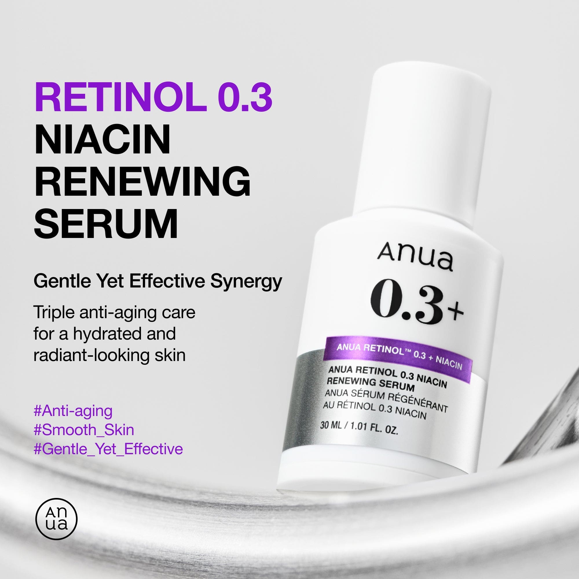 Anua US Ampoule/Serum 30ml Nano Retinol 0.3% + Niacin Renewing Serum