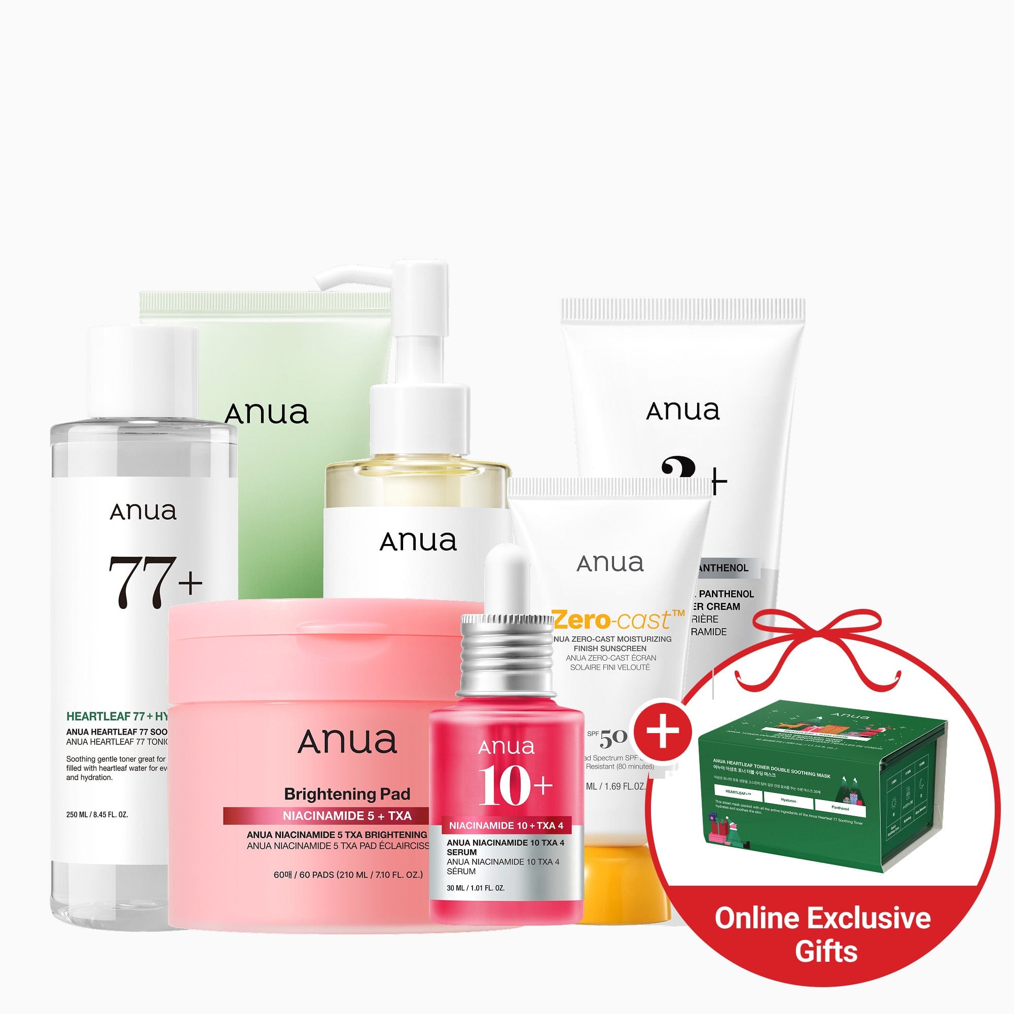 Anua US Bundle 7 day Ultimate Glass Glow Set + Special Gift (30 Sheet Masks)