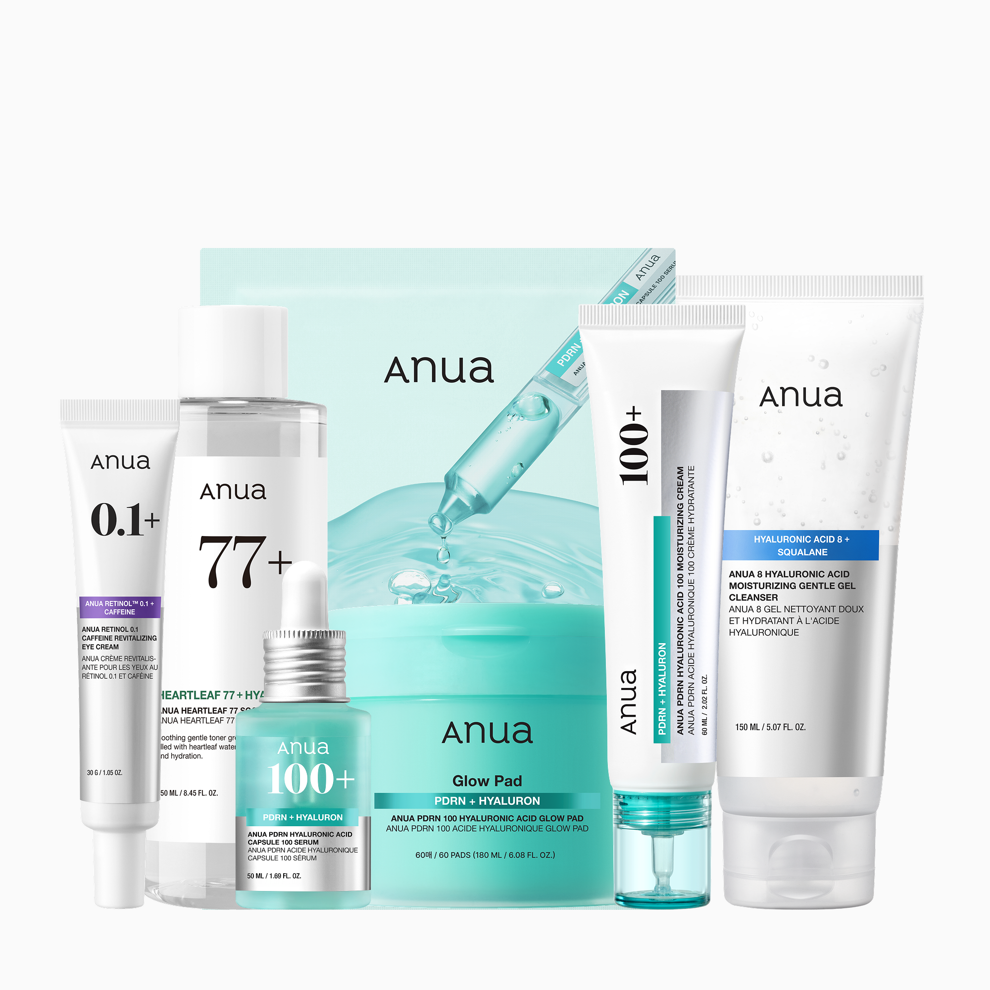 Anua US Bundle PDRN Deep Hydrating Prep & Boost Duo + Eye cream PDRN Deep Hydrating Routine Set