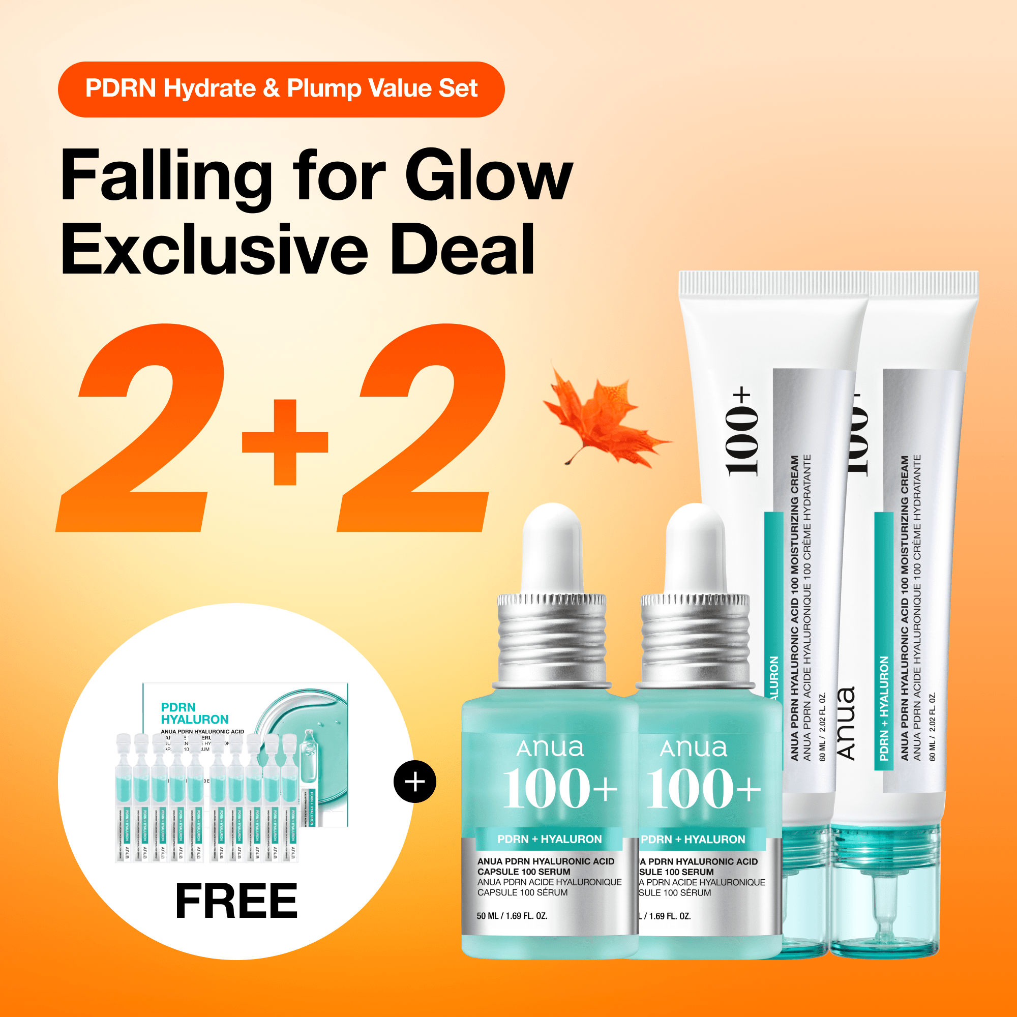 Anua US Bundle PDRN Hydrate & Plump Value Set + (Free) Travel Minis [Falling for Glow Exclusive] PDRN Hydrate & Plump Value Set + (Free) Travel Minis