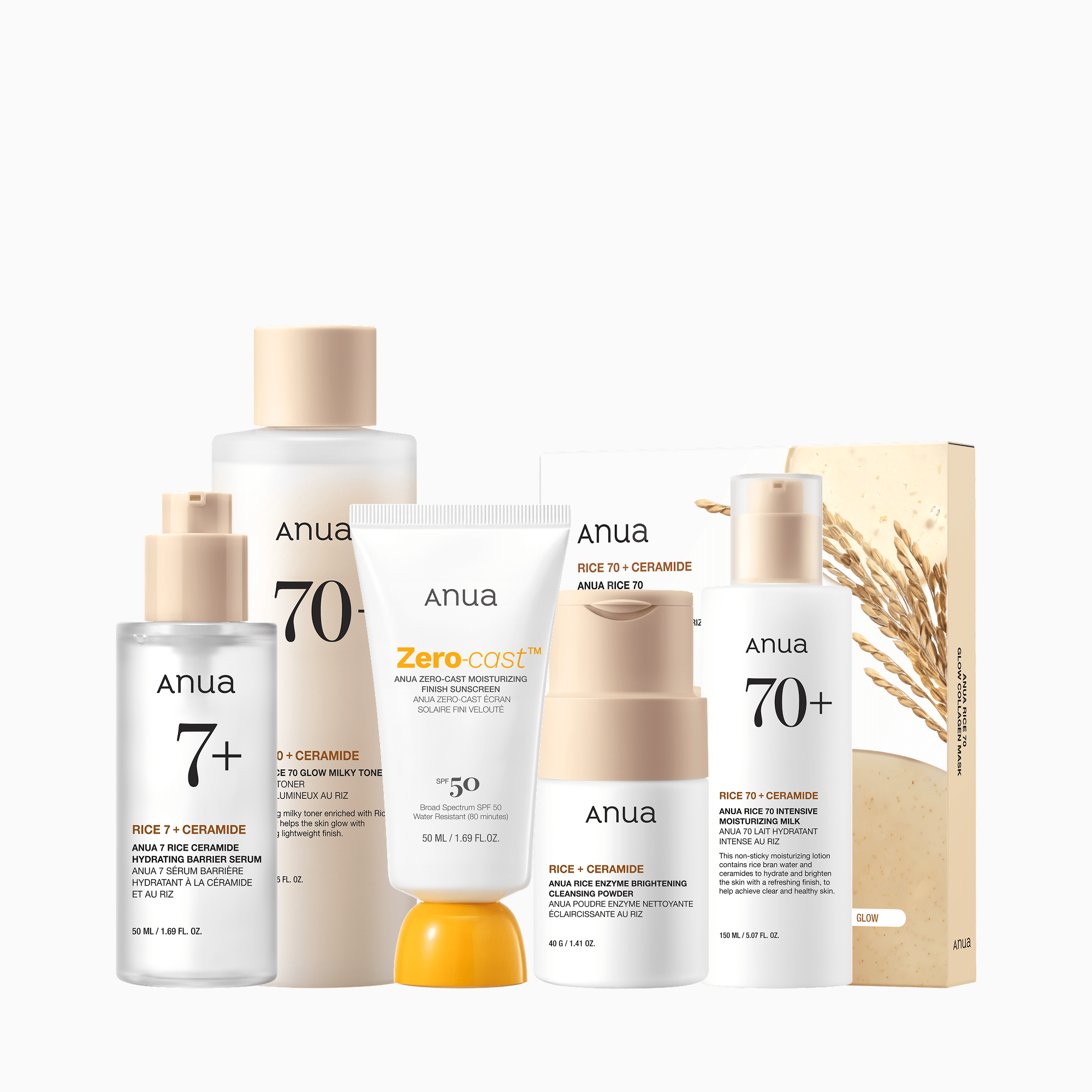 Anua US Bundle Rice Glow Full Set + SPF