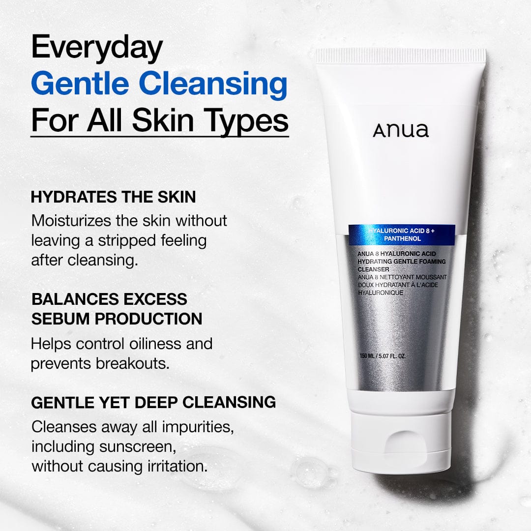 Anua US Cleanser 150ml 8 Hyaluronic Acid Hydrating Gentle Foaming Cleanser