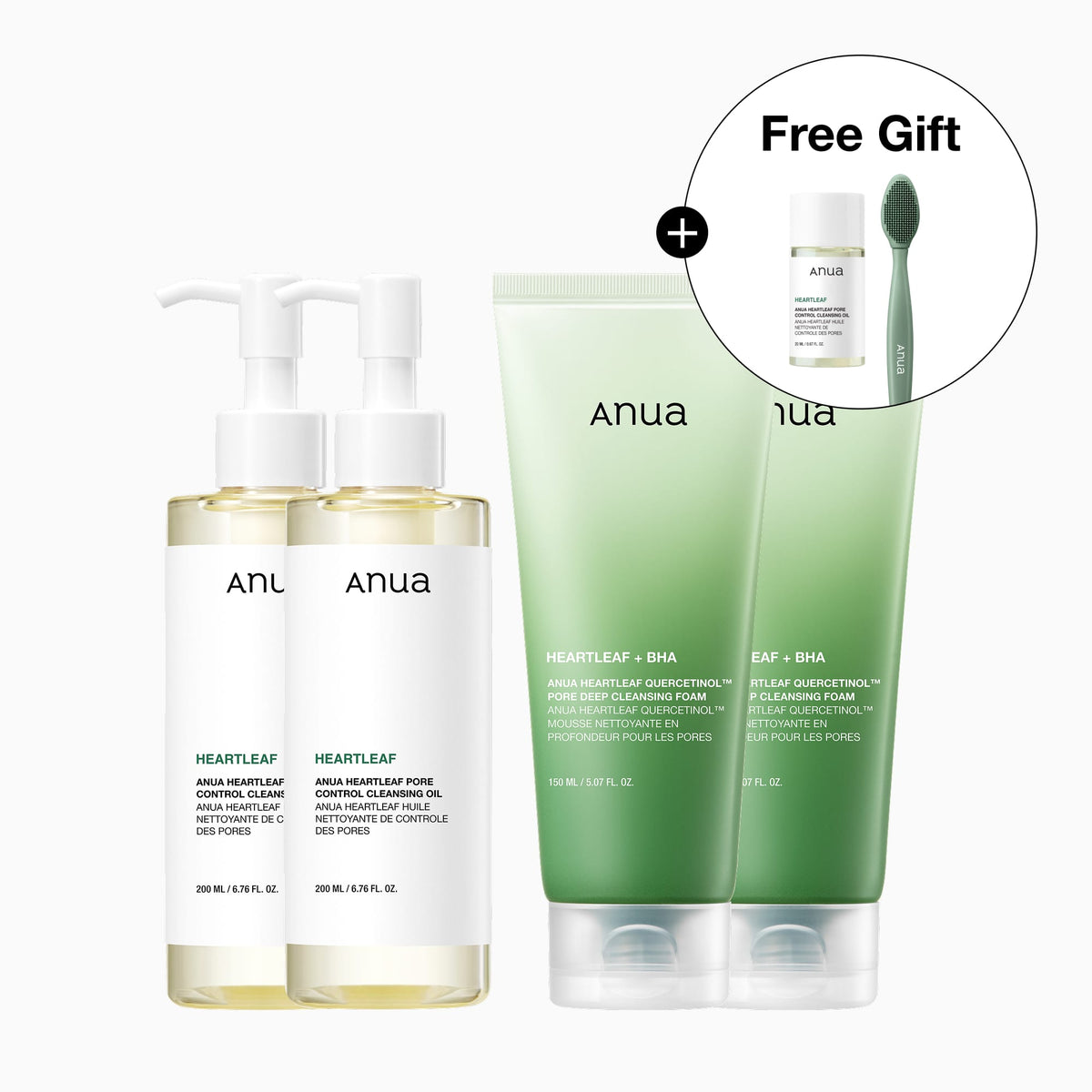 Anua US Cleanser 2 Sets(+Gifts) Double Cleansing Duo Set