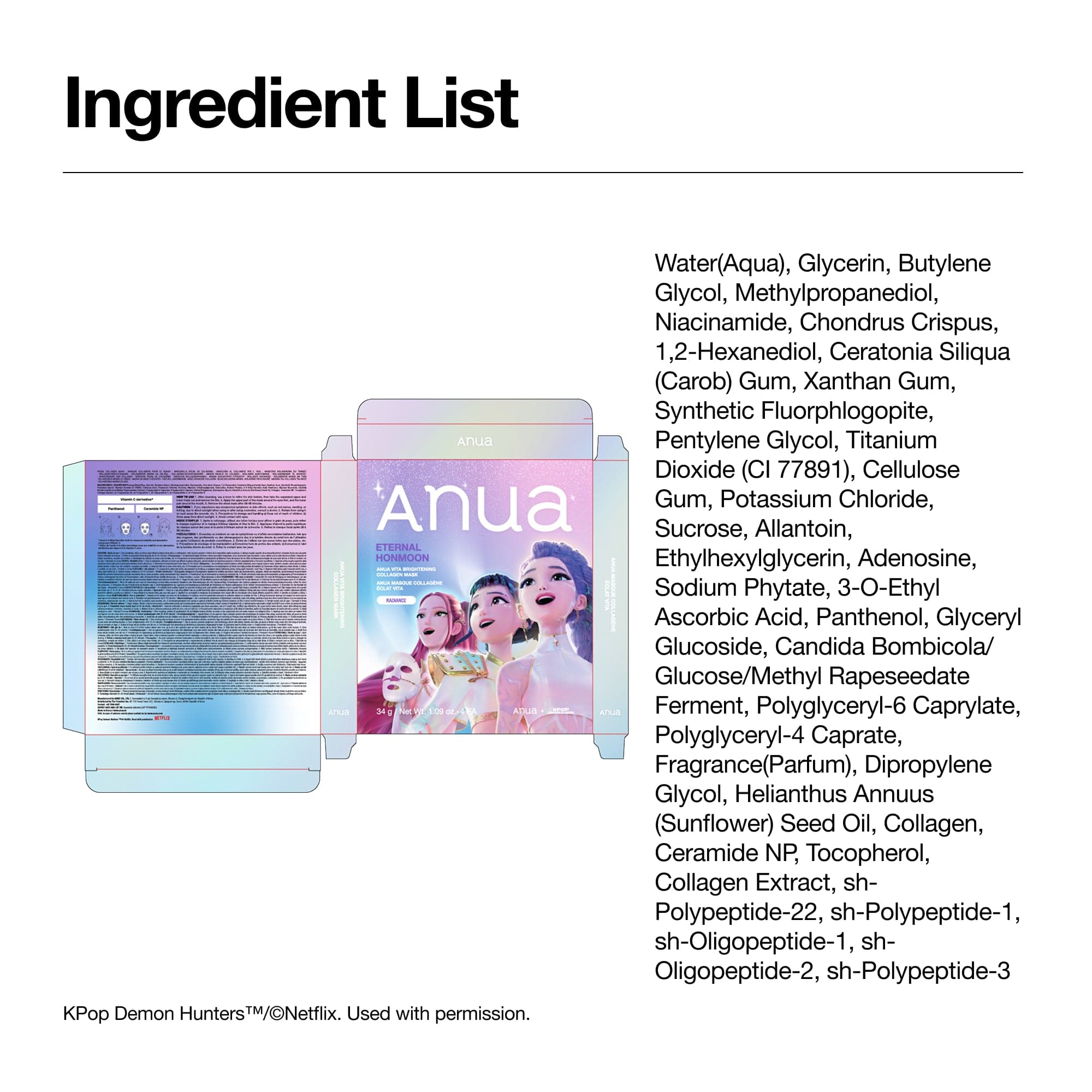 Anua US Eternal Honmoon Vita Brightening Collagen Mask 4ea