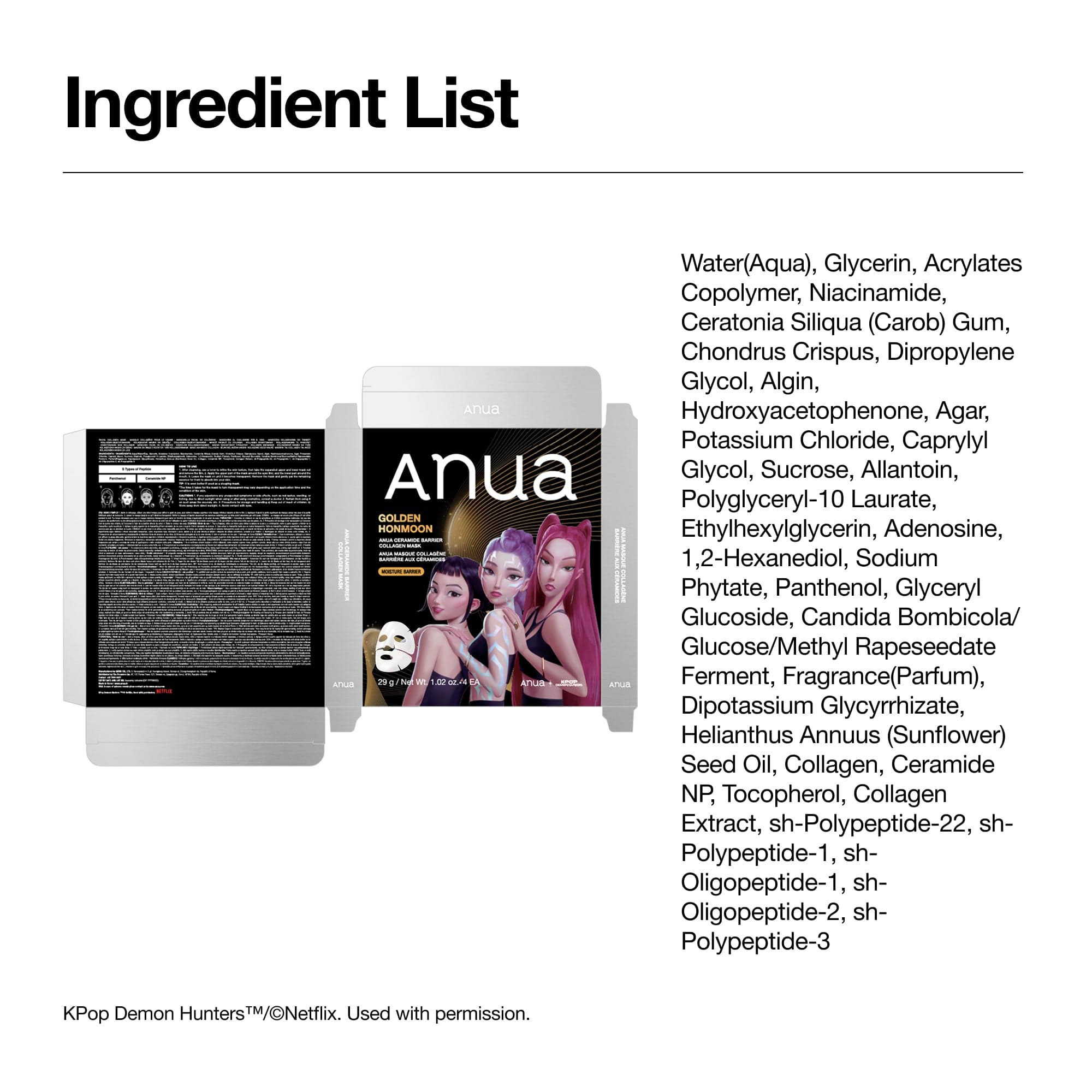 Anua US Golden Honmoon Barrier Collagen Mask 4ea