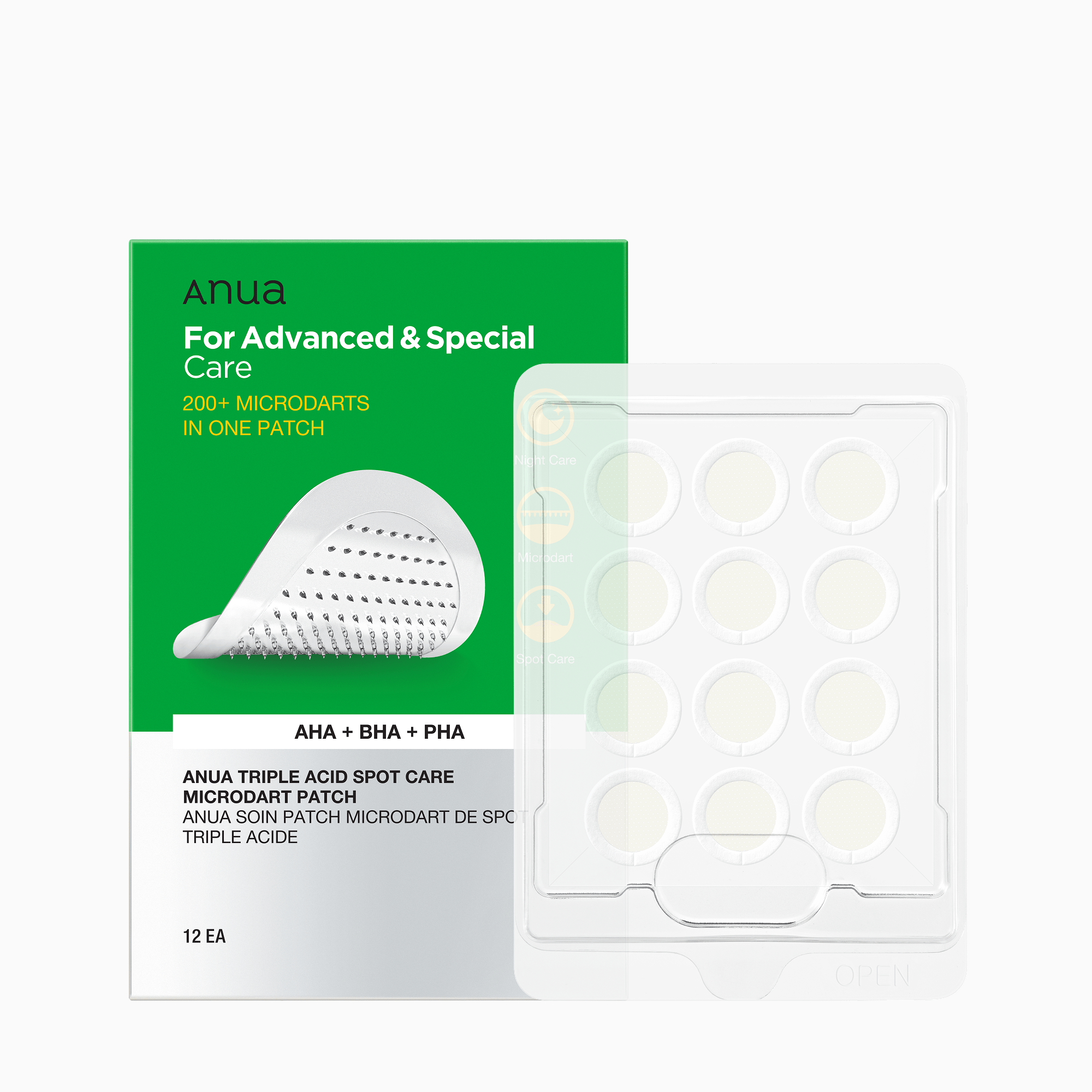 Anua US Spot Patches 12 ea Triple Acid Spot Care Microdart Patch