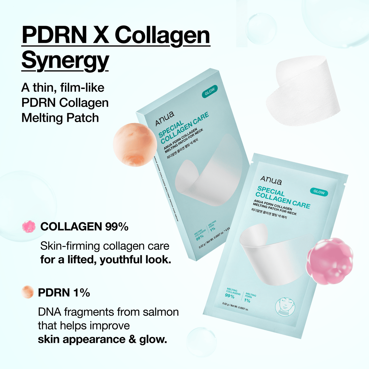 Anua US Spot Patches PDRN COLLAGEN MELTING PATCH FOR NECK 4ea