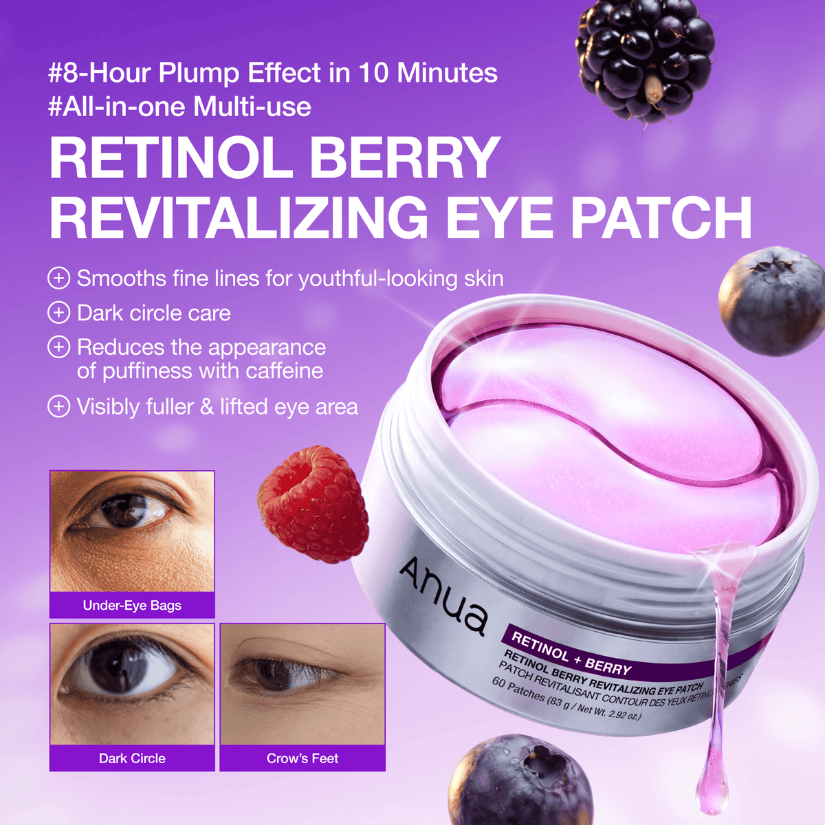 Anua US Spot Patches Retinol Berry Revitalizing Eye Patch
