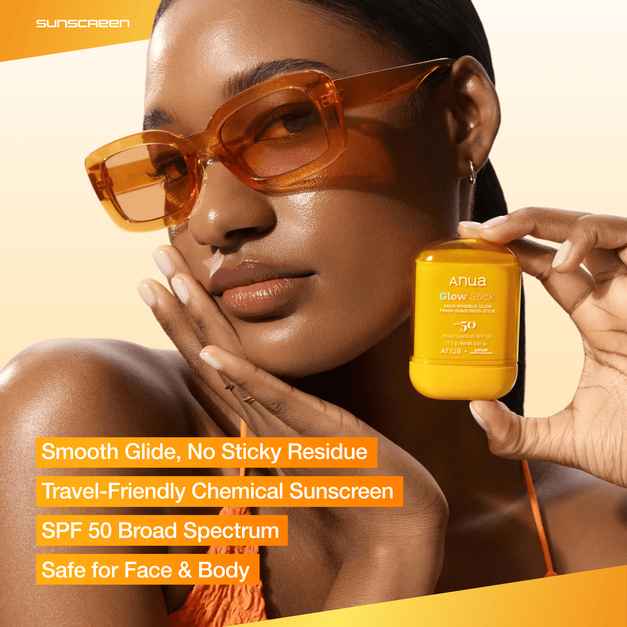 Anua US Sunscreen Invisible Glow Finish Sunstick