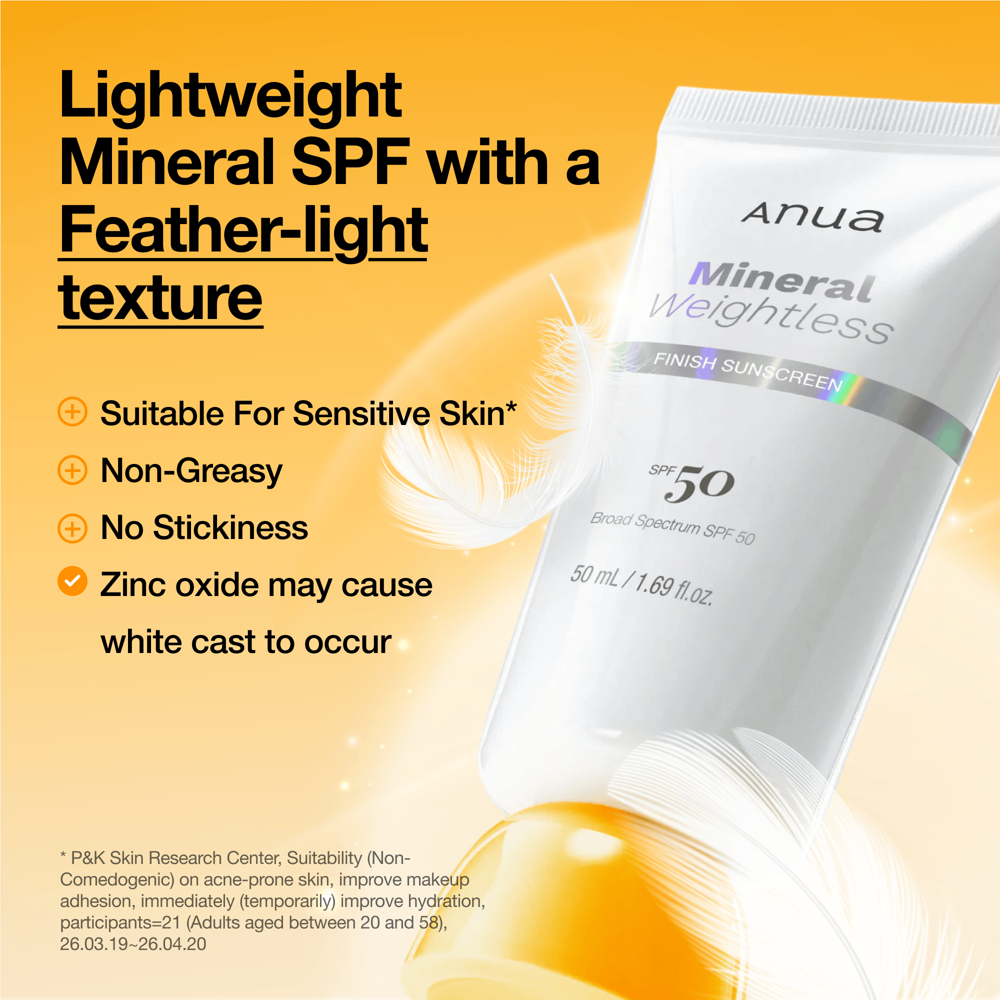 Anua US Sunscreen Mineral Weightless Finish Sunscreen