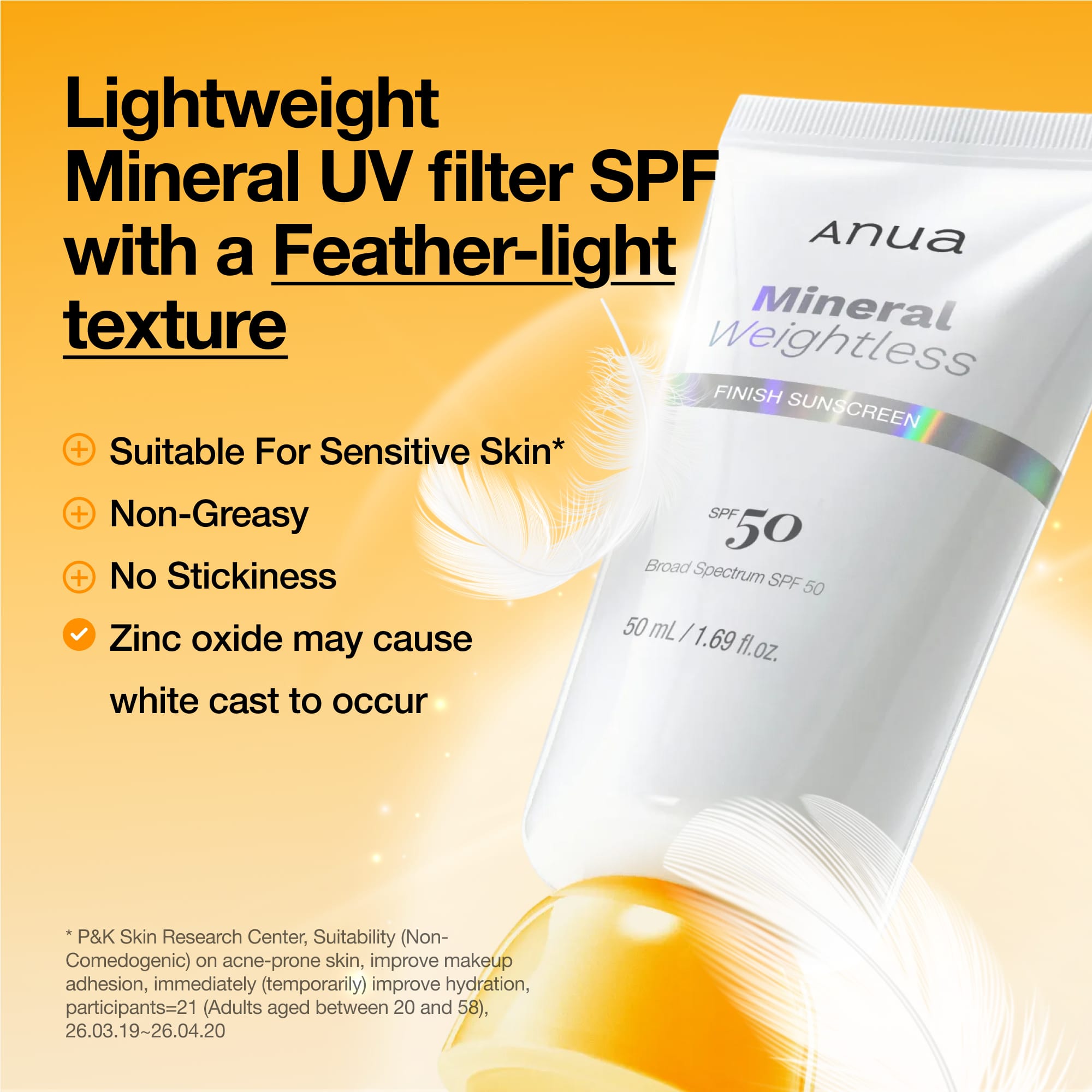 Anua US Sunscreen Mineral Weightless Finish Sunscreen
