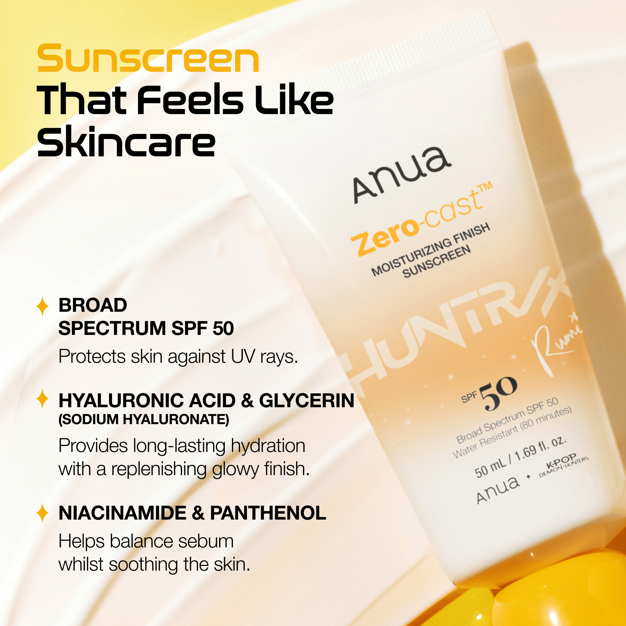 Anua US Sunscreen Zero-Cast Moisturizing Sunscreen SPF 50