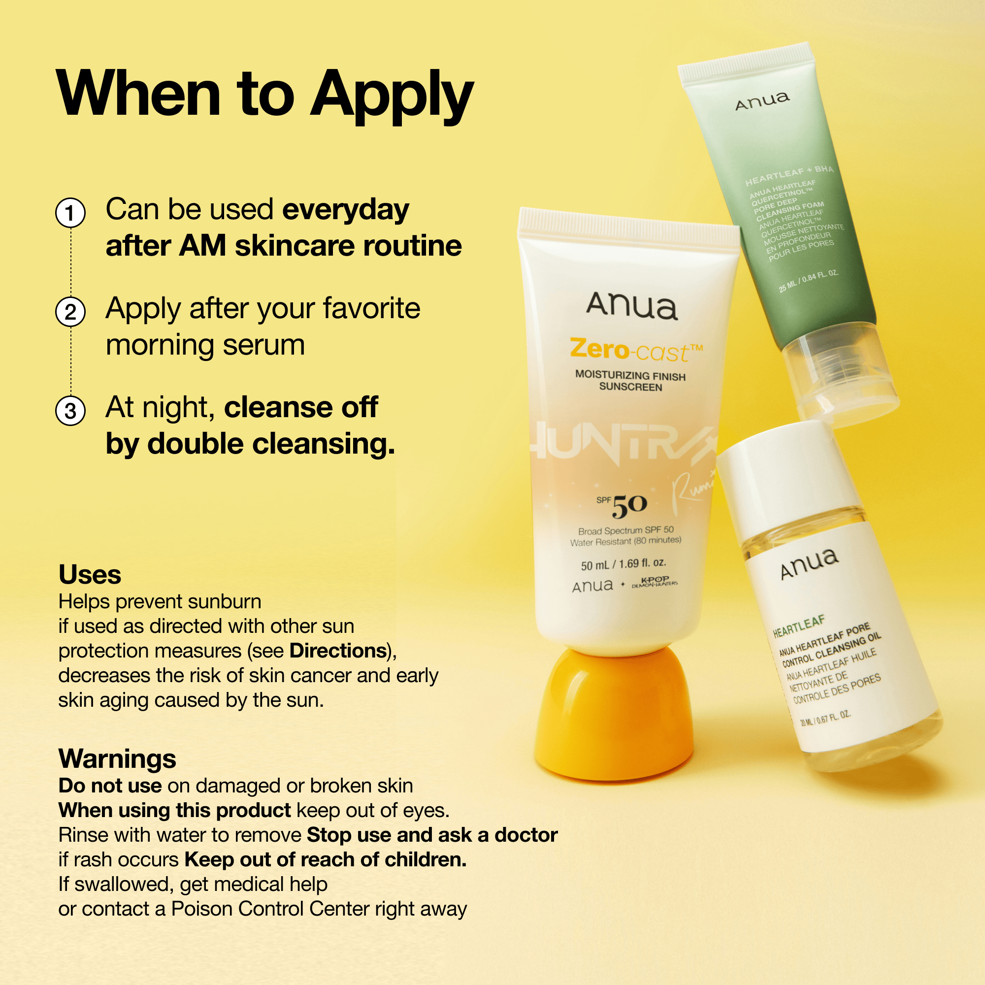 Anua US Sunscreen Zero-Cast Moisturizing Sunscreen SPF 50